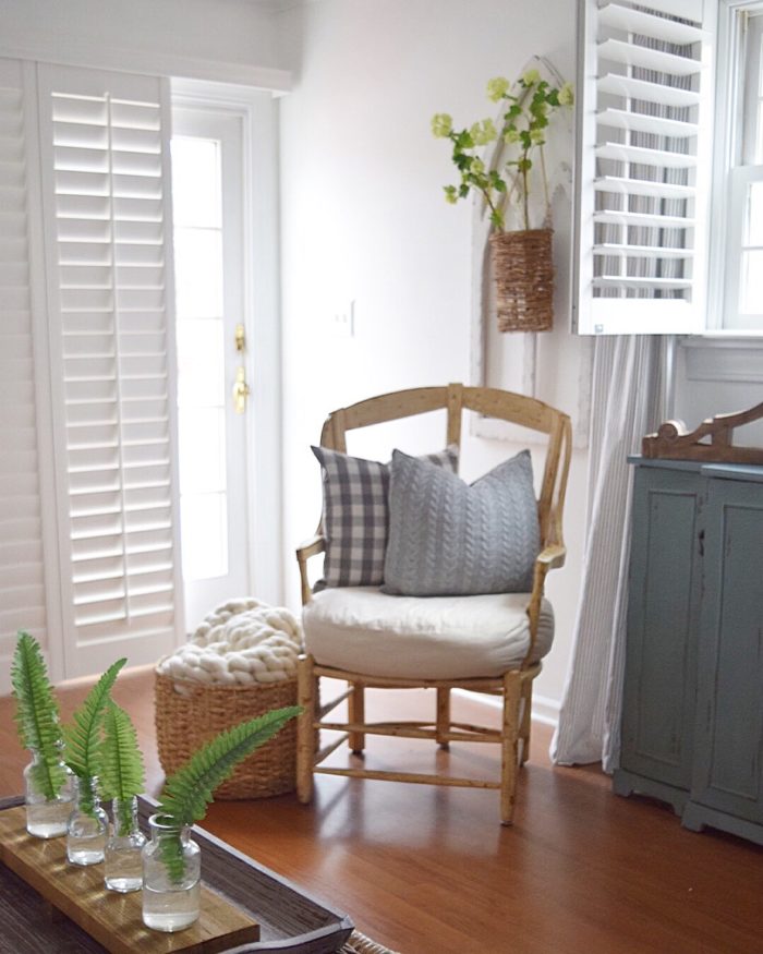 Plantation shutters in a corner window